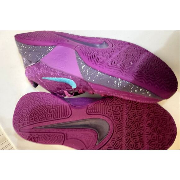 Nike Kids Ja 2 Stargazer Swoosh Logo Lace-up Sneakers Plum Purple Size 5Y - Picture 9 of 12